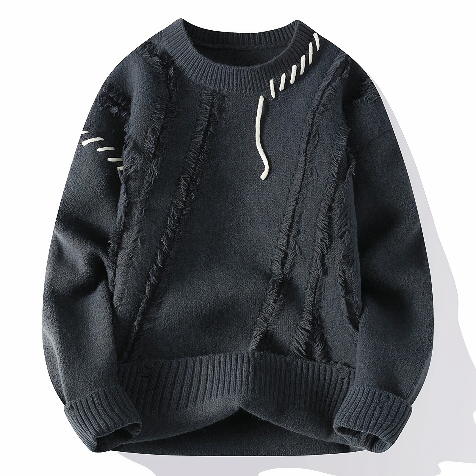 Julien Pull Homme – Sweater Patchwork en Maille Douce, Style Moderne pour Automne & Hiver