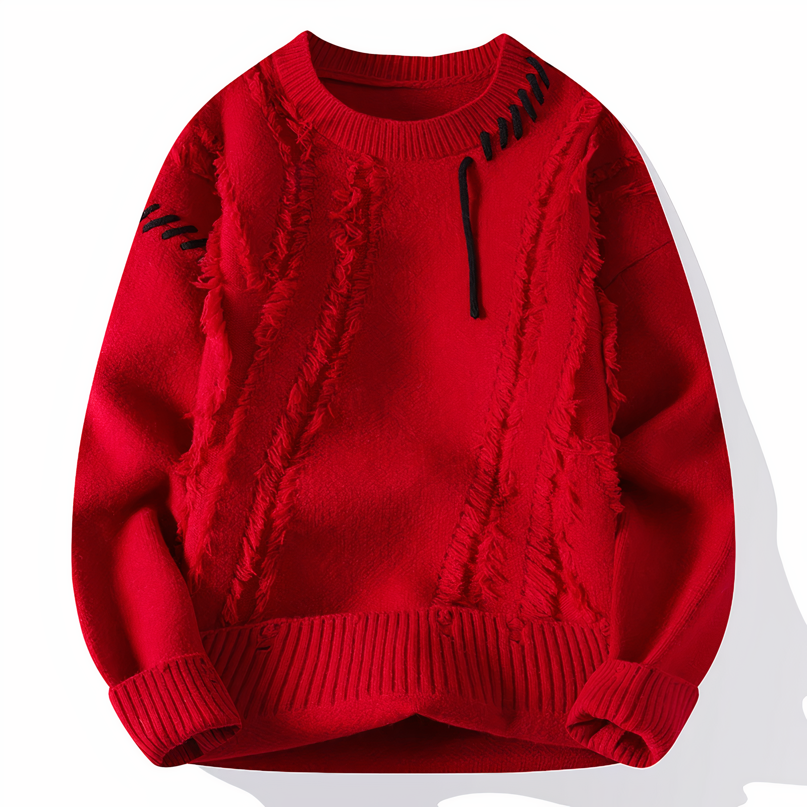 Julien Pull Homme – Sweater Patchwork en Maille Douce, Style Moderne pour Automne & Hiver