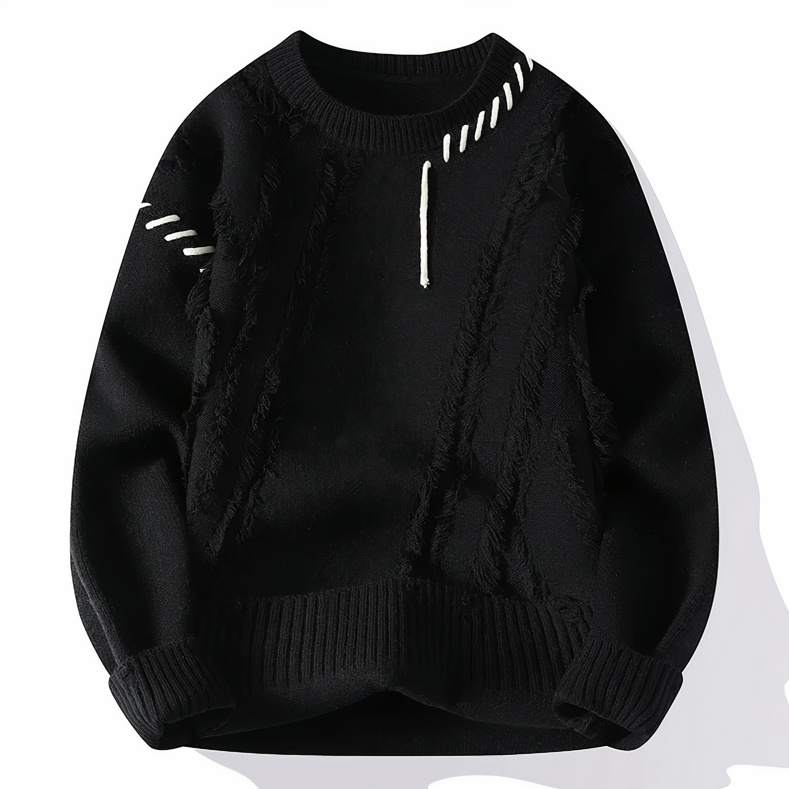 Julien Pull Homme – Sweater Patchwork en Maille Douce, Style Moderne pour Automne & Hiver