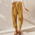 Coraline Pantalon Femme en Velours Côtelé – Pantalon Taille Haute avec Jambes Amples et Style Élégant
