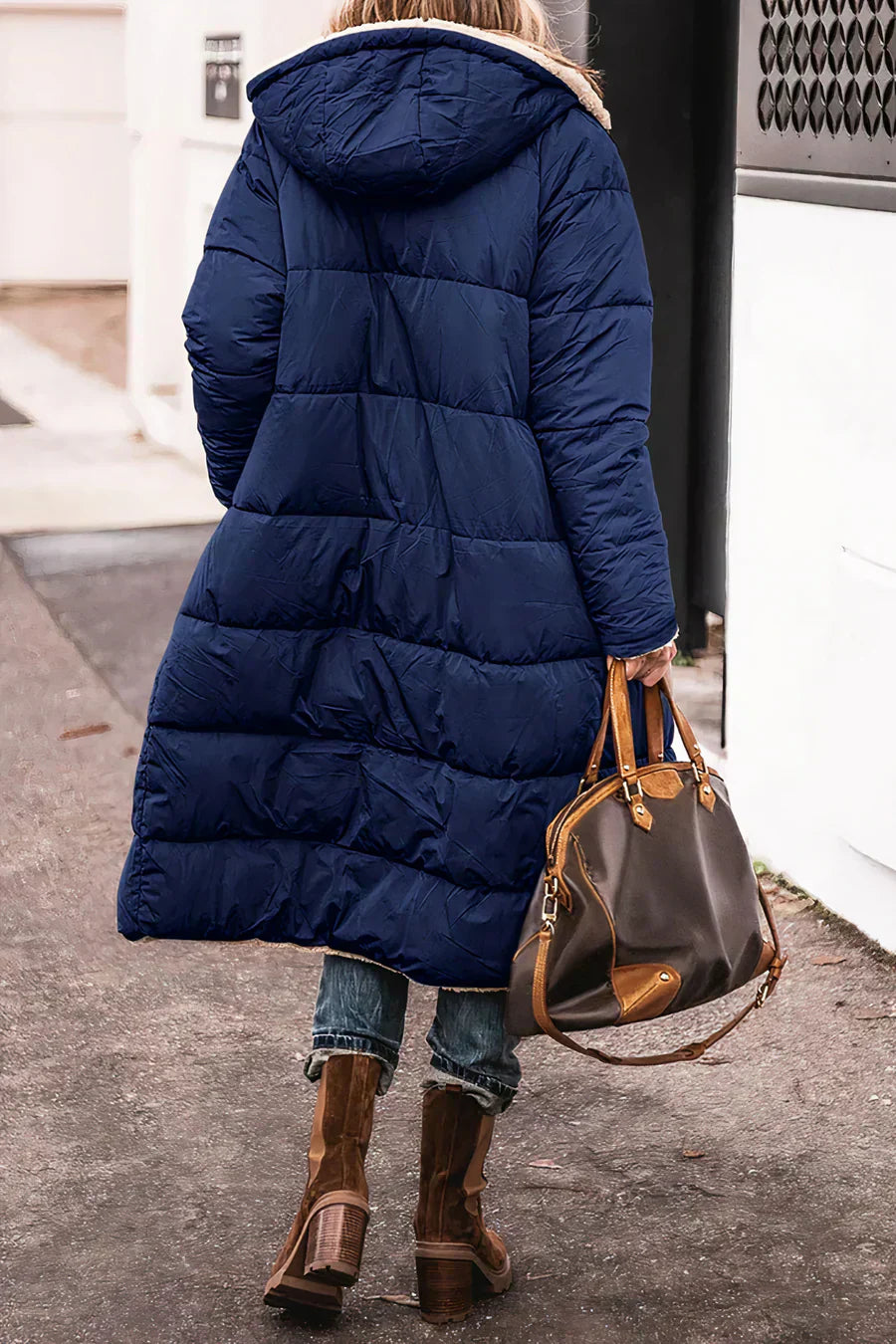 Élodie Manteau Femme Réversible – Veste Chaude Élégante à Double Style pour l’Hiver