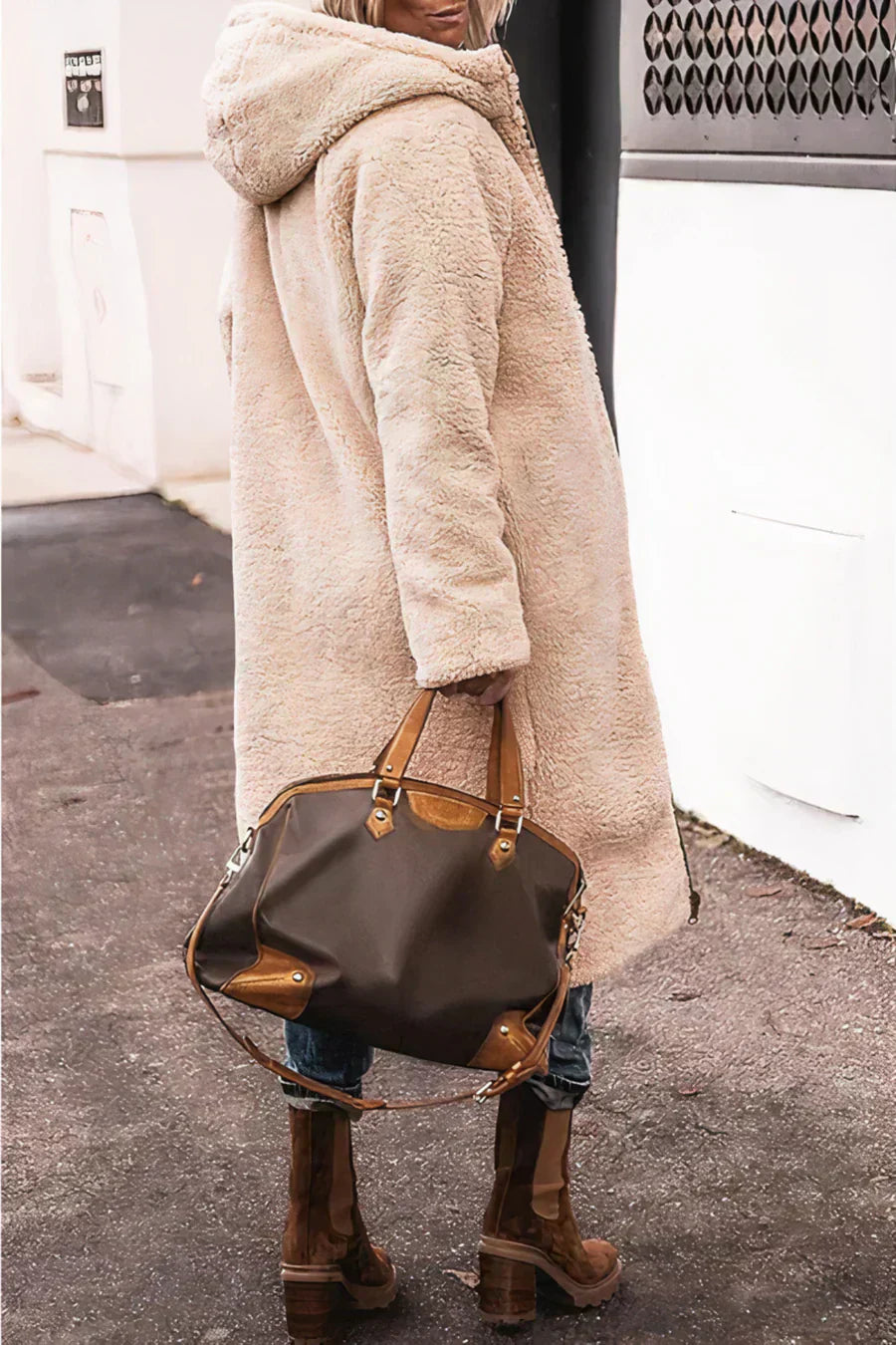 Élodie Manteau Femme Réversible – Veste Chaude Élégante à Double Style pour l’Hiver