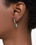 Genevieve Orecchini Donna – Mini Cerchi Dorati Zircone Verde Taglio Pera e Cristalli