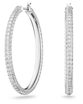 Savannah Boucles d'Oreilles Femme – Créoles Pavées de Cristaux Plaquées Rhodium Élégantes
