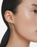 Pendientes Jasmine para mujer – Pendientes colgantes con cristales verdes chapados en oro aros elegantes