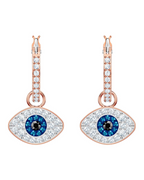 Pendientes Penelope para mujer – Aros chapados en oro rosa colgante ojo con cristales incrustados