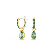 Pendientes Jasmine para mujer – Pendientes colgantes con cristales verdes chapados en oro aros elegantes