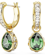 Genevieve Orecchini Donna – Mini Cerchi Dorati Zircone Verde Taglio Pera e Cristalli
