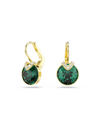 Briony Boucles d'Oreilles Femme – Pendantes Cristaux Verts Plaquées Or Motif V Élégant