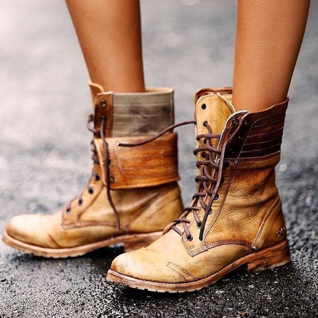 Brooke Bottines Femme – Bottines à Lacets en Cuir Élégantes & Confortables au Style Moderne