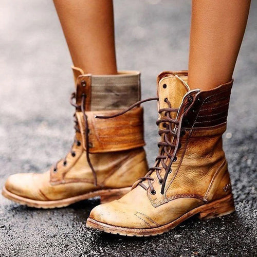 Brooke Bottines Femme – Bottines à Lacets en Cuir Élégantes & Confortables au Style Moderne