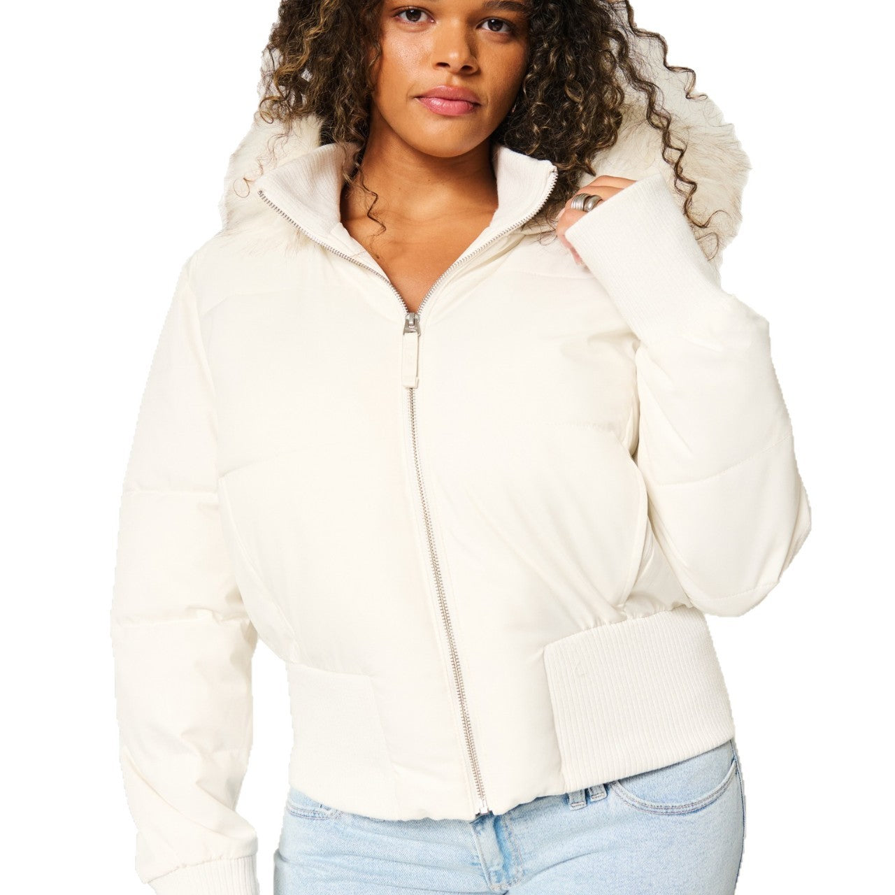 Natalie Manteau d'Hiver Femme – Veste Matelassée Chaude avec Capuche Amovible et Col en Fausse Fourrure
