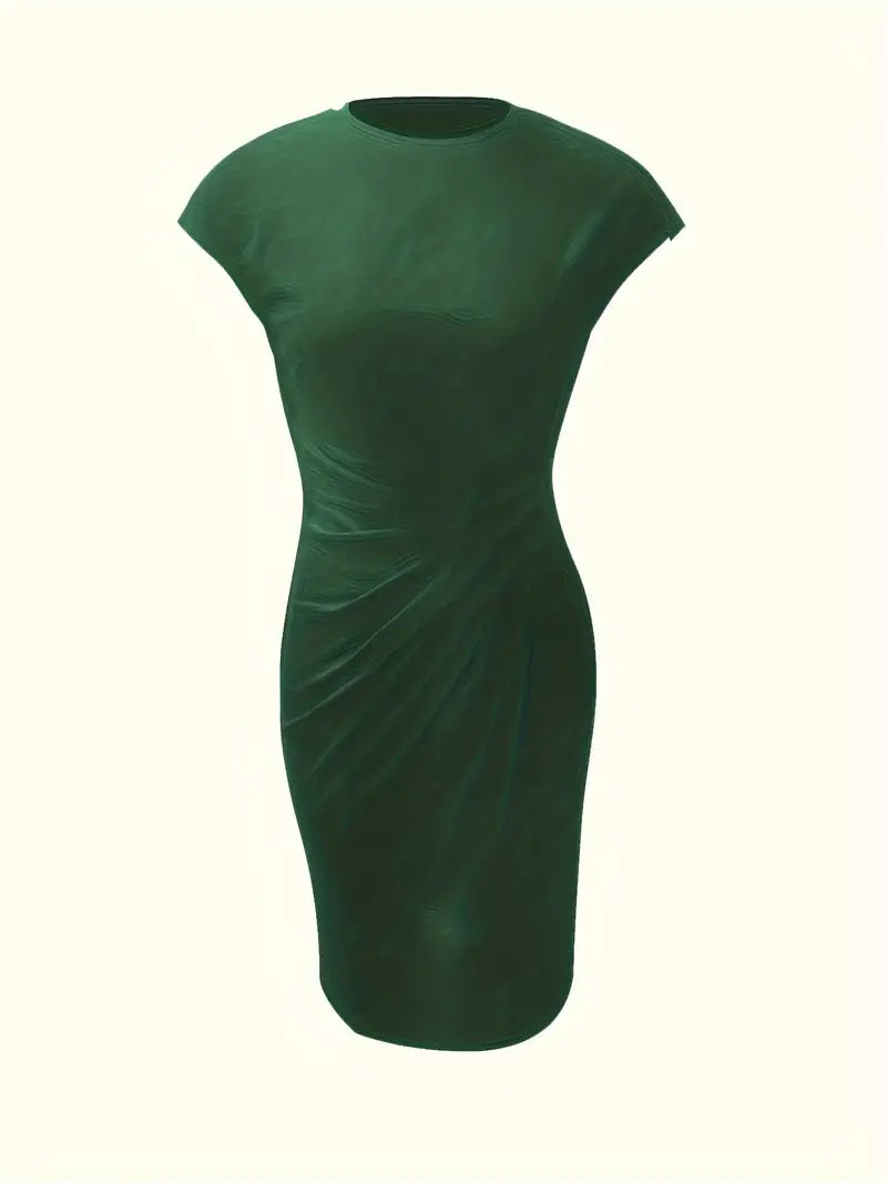 Brezly Robe Midi Femme – Robe Élégante à Coupe Flatteuse avec Col Rond & Style Intemporel