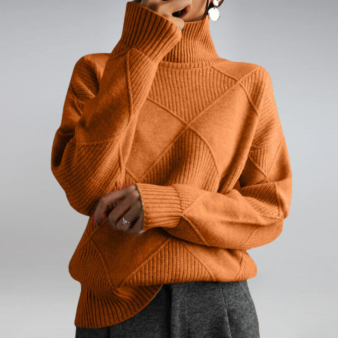 Eva Pull Femme Col Roulé – Pull en Cachemire Doux, Chaud & Élégant pour l’Automne-Hiver