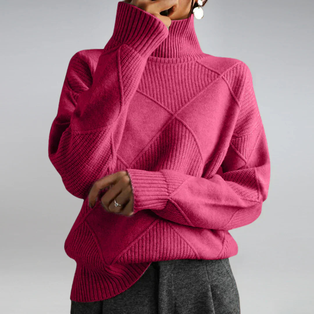 Eva Pull Femme Col Roulé – Pull en Cachemire Doux, Chaud & Élégant pour l’Automne-Hiver