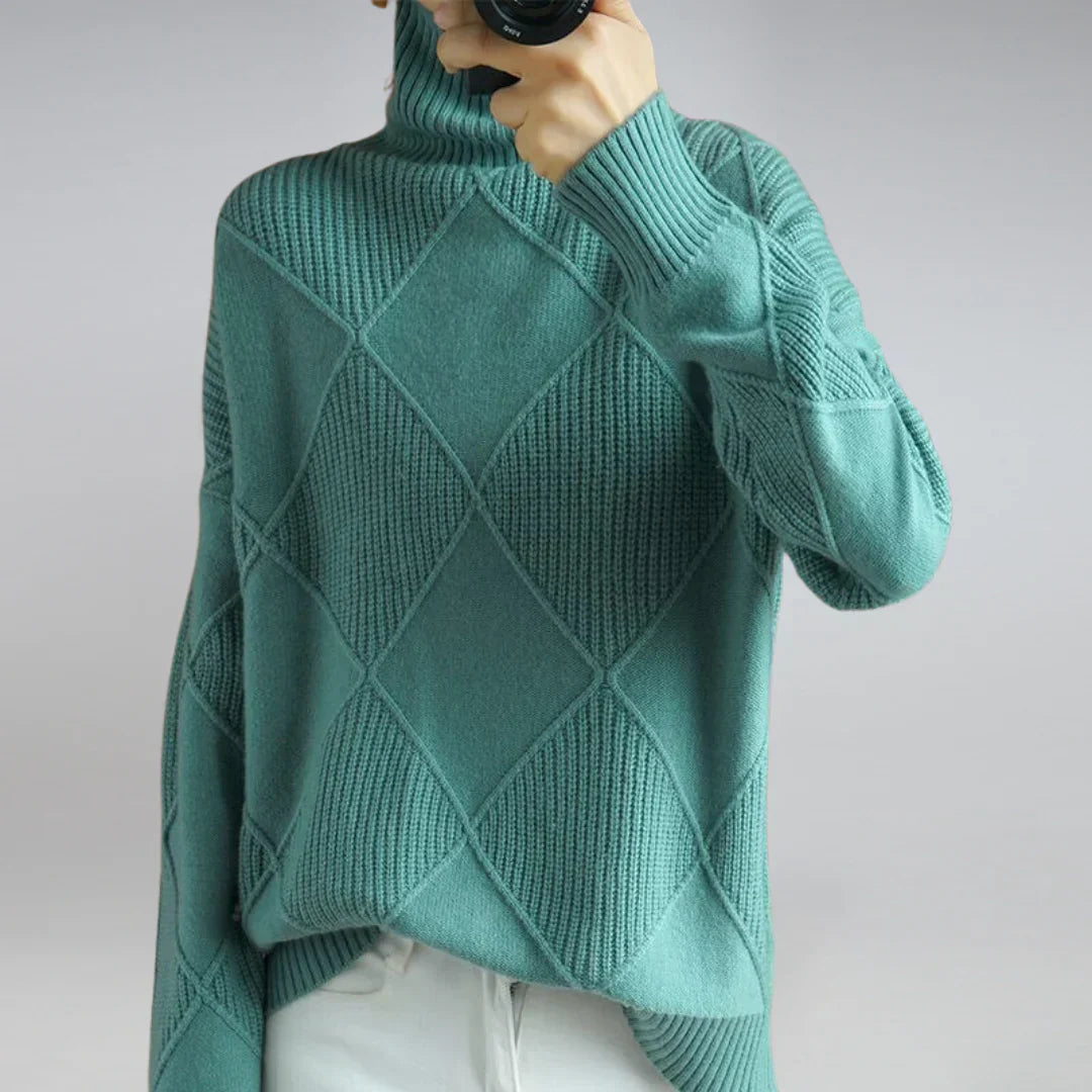 Eva Pull Femme Col Roulé – Pull en Cachemire Doux, Chaud & Élégant pour l’Automne-Hiver
