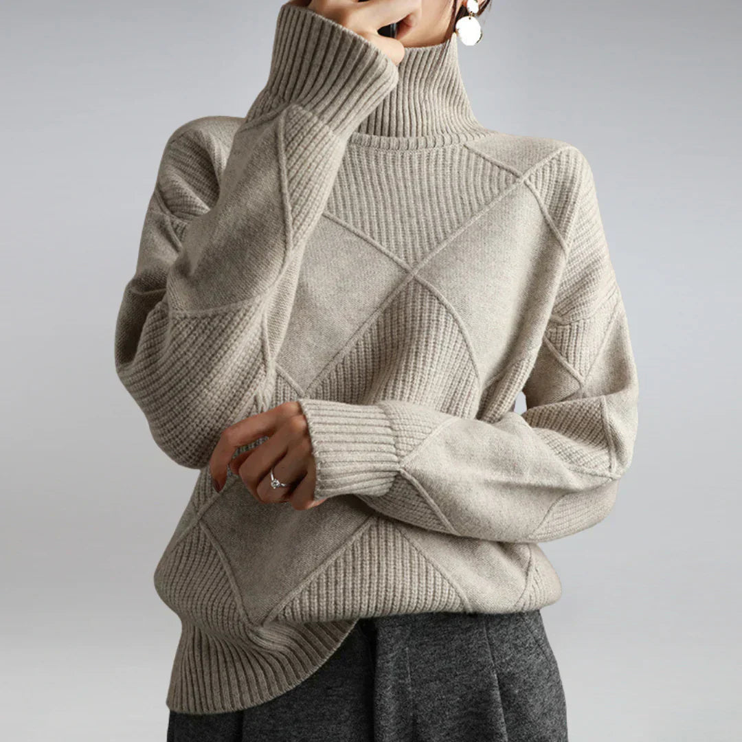 Eva Pull Femme Col Roulé – Pull en Cachemire Doux, Chaud & Élégant pour l’Automne-Hiver