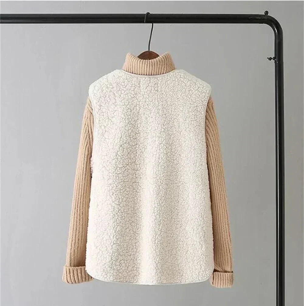 Isabella Gilet Femme Sans Manches – Gilet Sherpa Chaud et Léger Effet Laine de Mouton