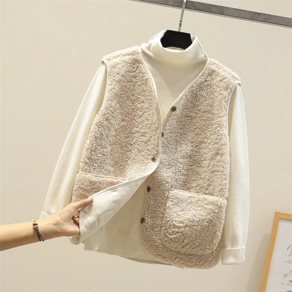 Isabella Gilet Femme Sans Manches – Gilet Sherpa Chaud et Léger Effet Laine de Mouton
