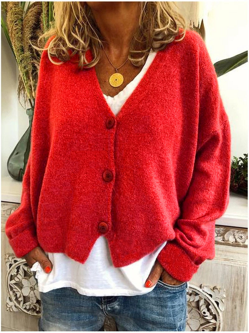 Inès Gilet Femme – Cardigan en Maille Douce avec Col V Élégant & Coupe Confortable