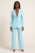Noemi Ensemble Femme Satiné – Tailleur Pantalon Élégant avec Blazer Cintré et Coupe Fluide