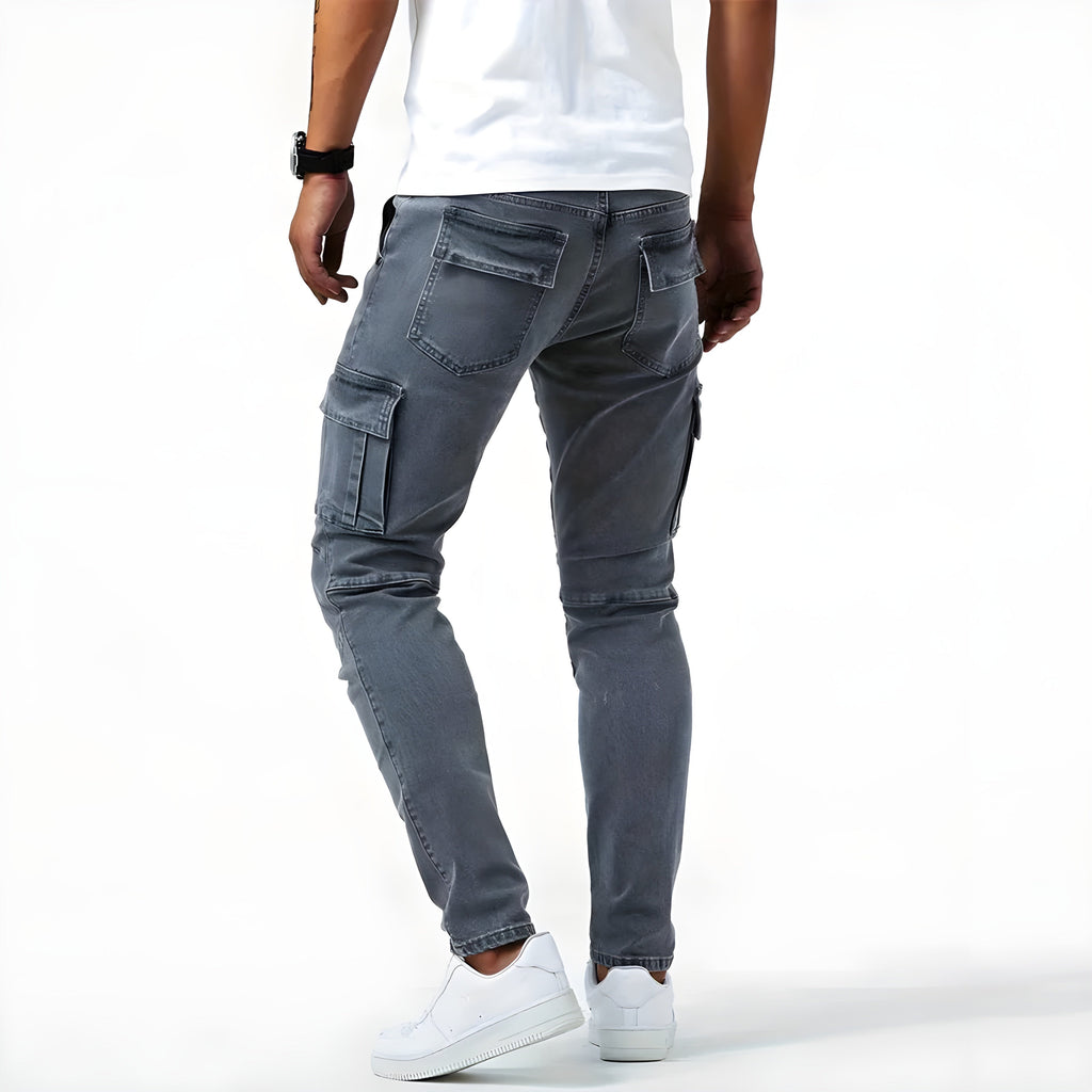Jake Pantalon Cargo Homme – Jean Stretch Moderne avec Coupe Ajustée & Poches Fonctionnelles