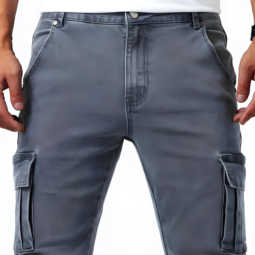 Jake Pantalon Cargo Homme – Jean Stretch Moderne avec Coupe Ajustée & Poches Fonctionnelles