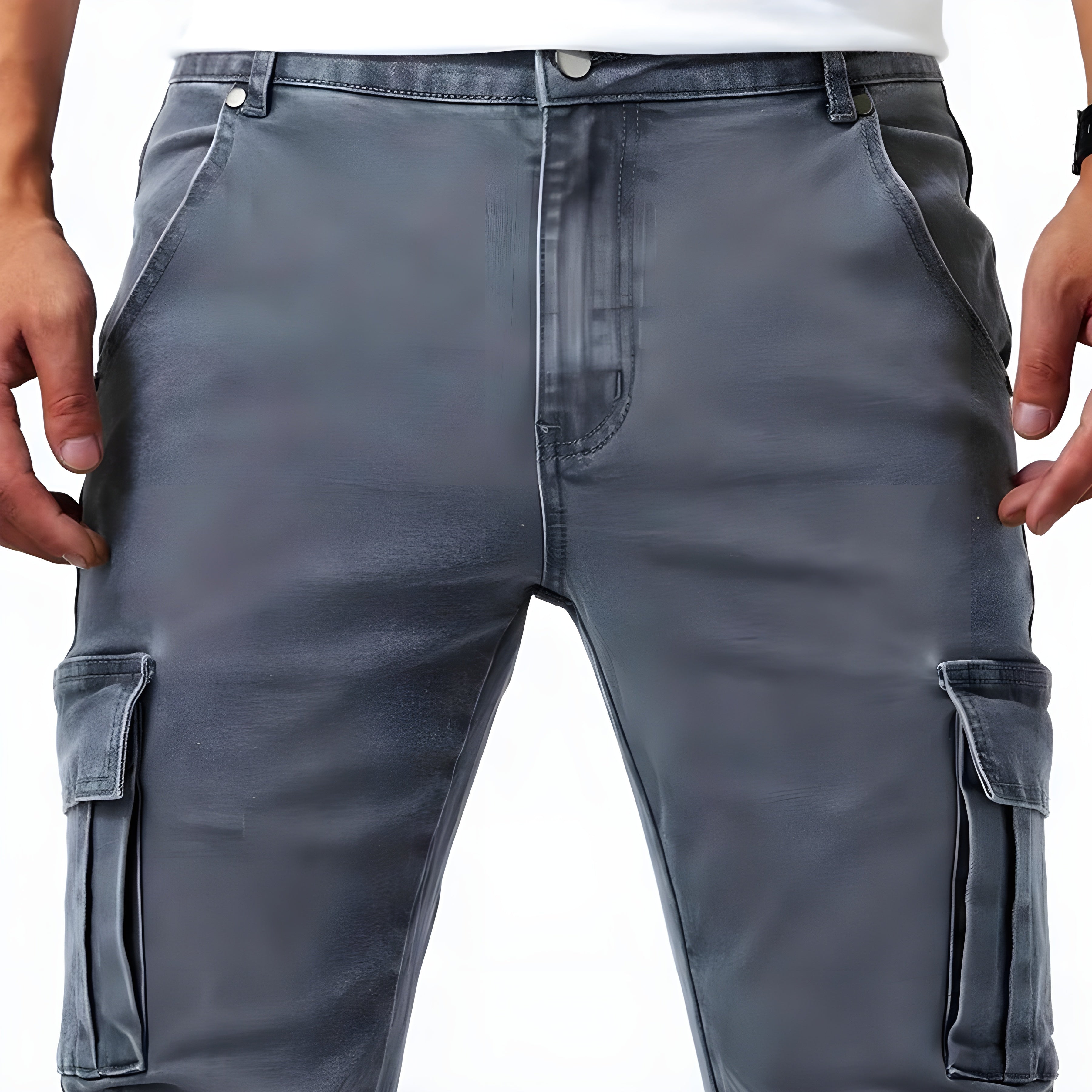 Jake Pantalon Cargo Homme – Jean Stretch Moderne avec Coupe Ajustée & Poches Fonctionnelles