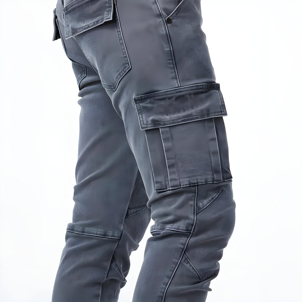 Jake Pantalon Cargo Homme – Jean Stretch Moderne avec Coupe Ajustée & Poches Fonctionnelles