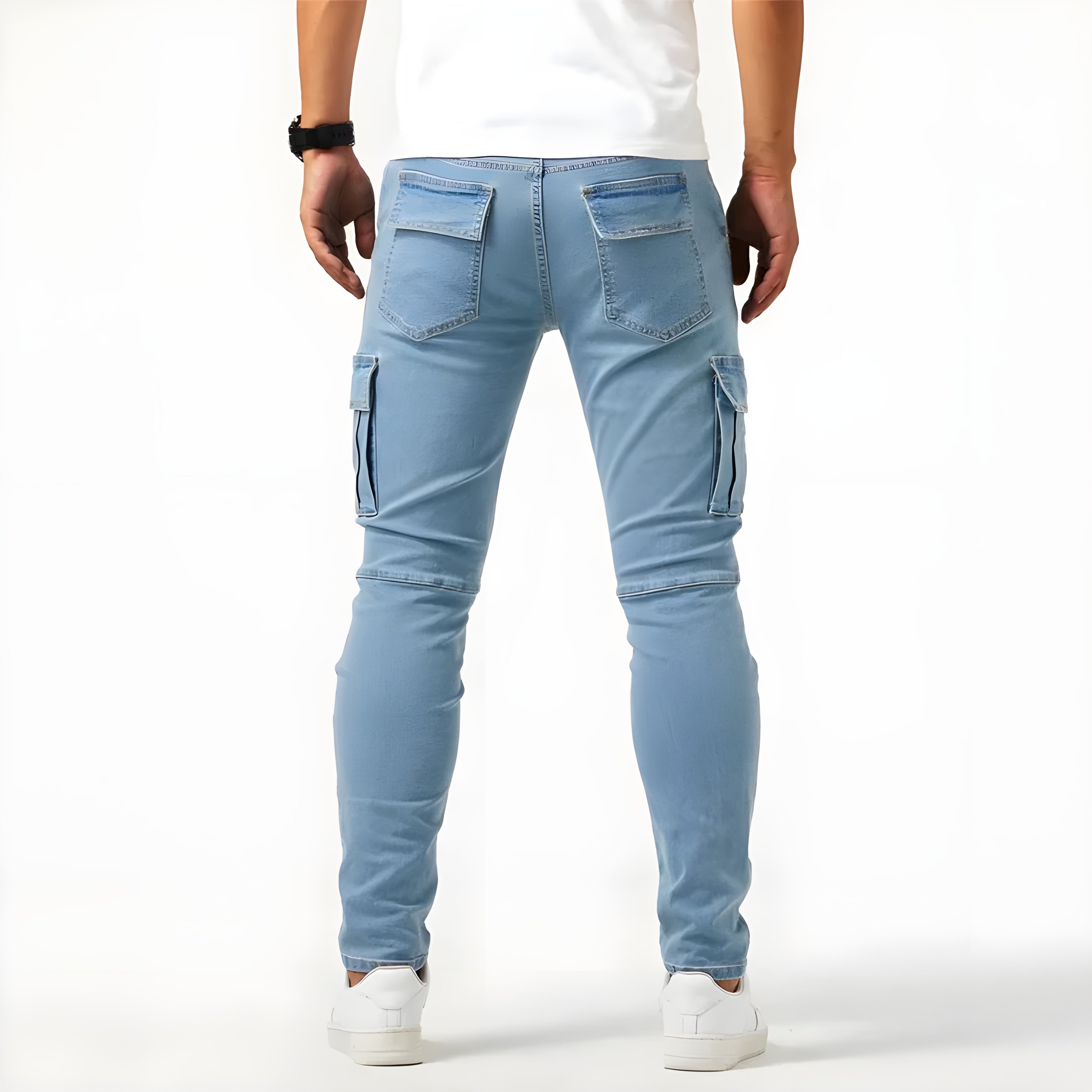 Jake Pantalon Cargo Homme – Jean Stretch Moderne avec Coupe Ajustée & Poches Fonctionnelles