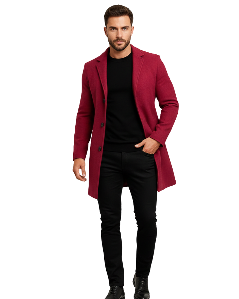Corvin Manteau d'Hiver Homme – Manteau Long Coupe-Vent avec Boutonnage Classique et Style Élégant