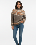 Autumn Pull Islandais Femme – Tricot Mohair 100 % à Coupe Ample avec Motif Nordique