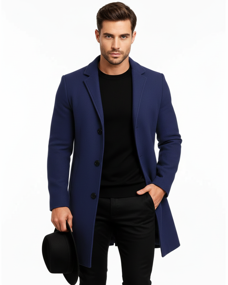 Corvin Manteau d'Hiver Homme – Manteau Long Coupe-Vent avec Boutonnage Classique et Style Élégant