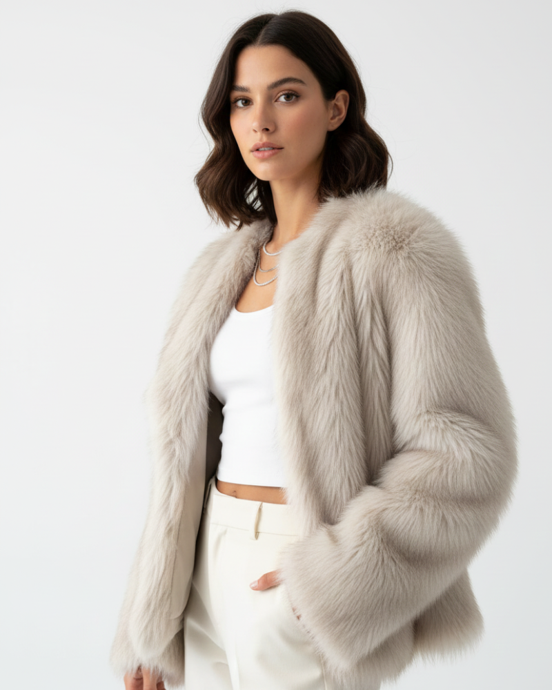 Seraphine Manteau Femme en Fausse Fourrure – Veste Hiver Douce avec Coupe Décontractée et Style Élégant