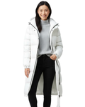 Apolline Manteau Long Femme – Veste Matelassée Chaude avec Capuche & Col Montant