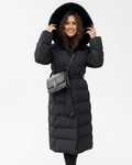 Odette Manteau Long Femme – Doudoune Hiver Élégante avec Capuche et Protection Déperlante