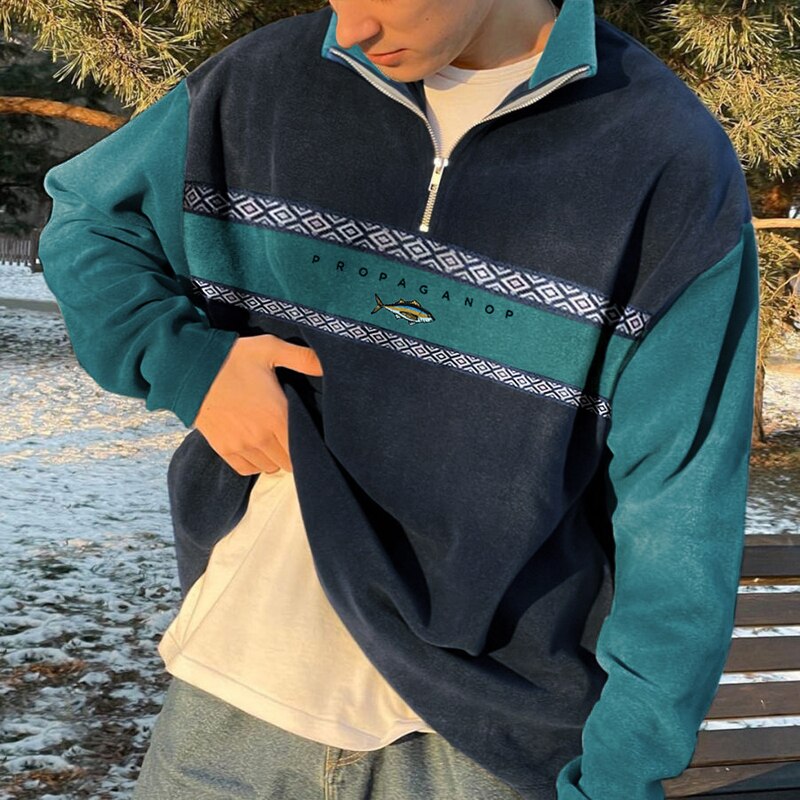 Garrett Pull Zippé Homme – Pull Rétro Élégant avec Demi-Zip & Confort pour l'Automne-Hiver