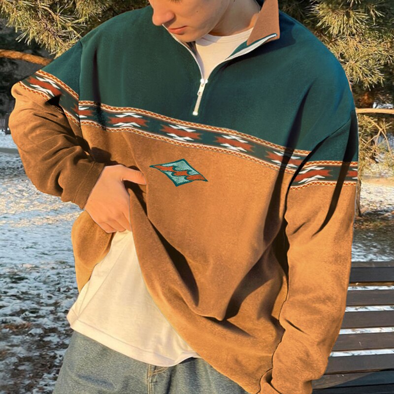 Garrett Pull Zippé Homme – Pull Rétro Élégant avec Demi-Zip & Confort pour l'Automne-Hiver