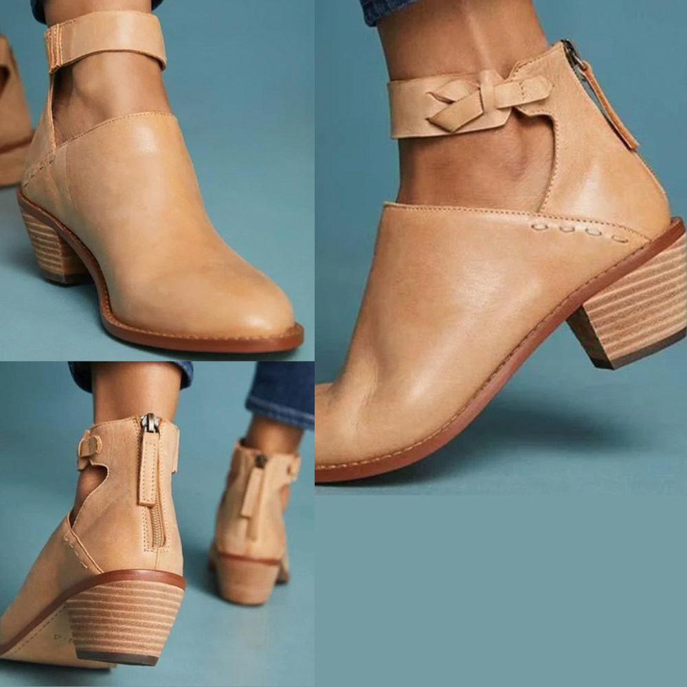 Élise Bottines Femme – Boots à Talons Stables avec Doublure Douce & Style Intemporel