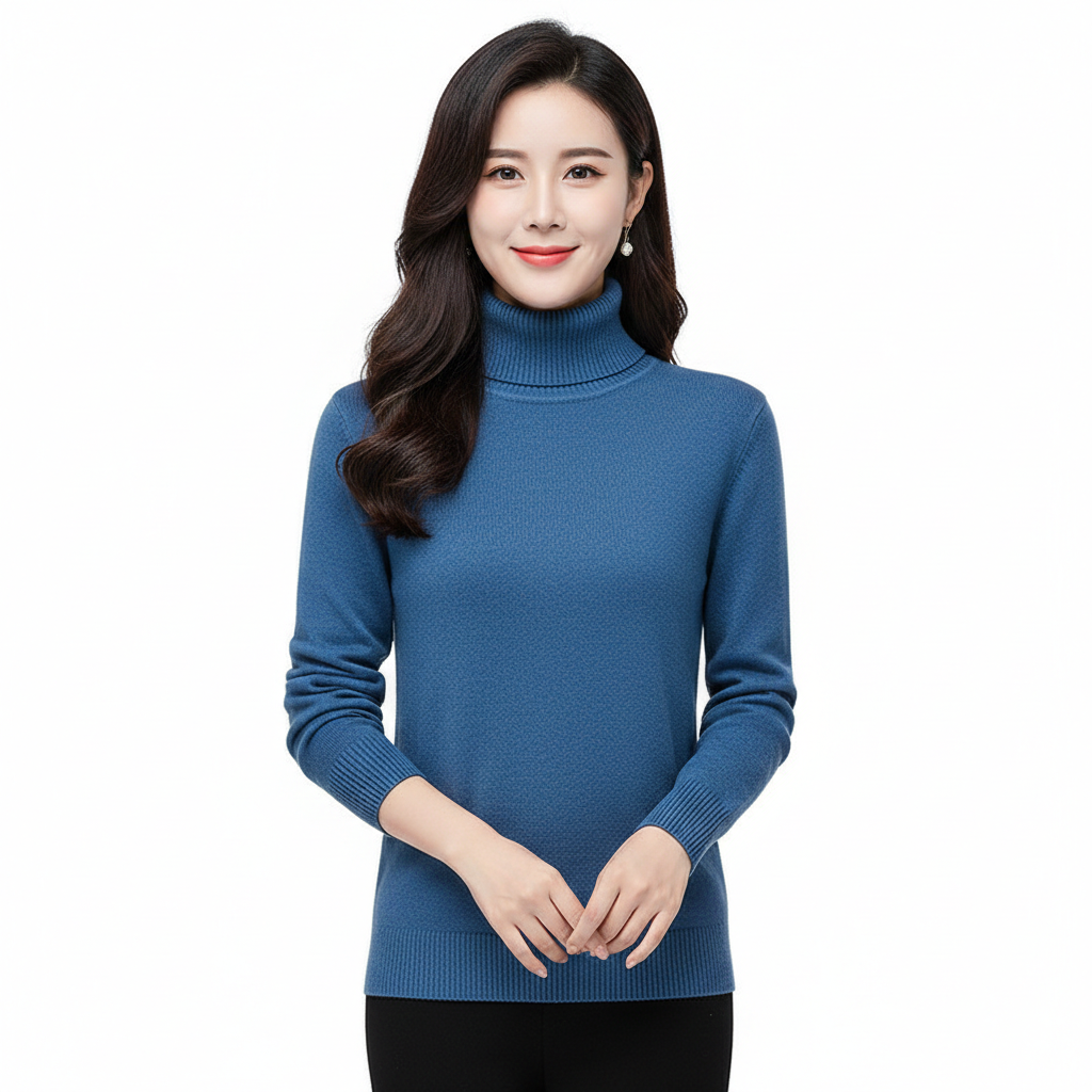 Kimberly Pull Col Roulé Femme – Pull en Cachemire Doux à Coupe Ajustée et Élégante