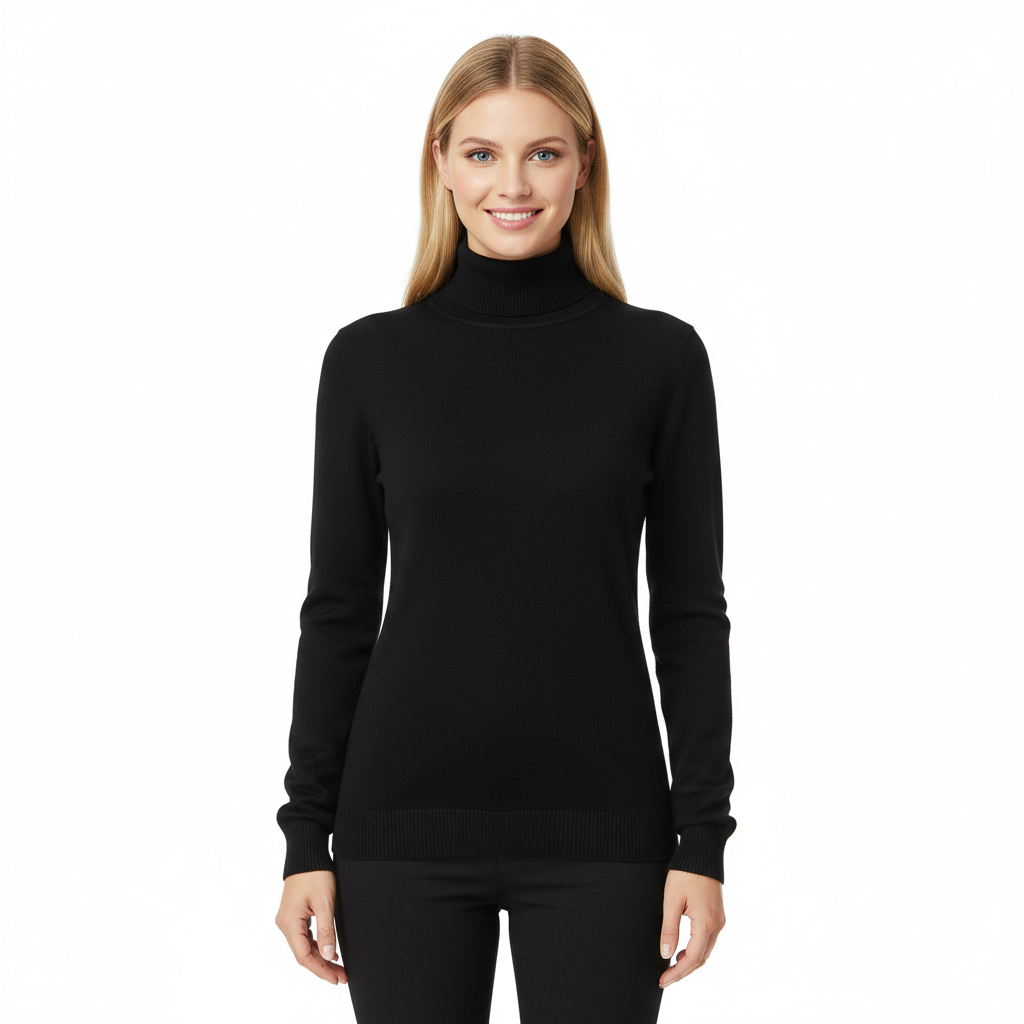 Kimberly Pull Col Roulé Femme – Pull en Cachemire Doux à Coupe Ajustée et Élégante
