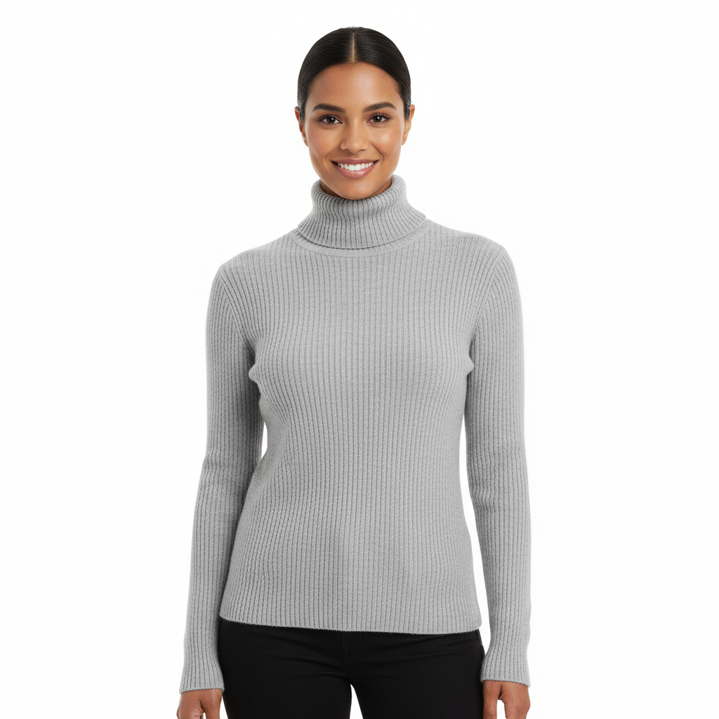 Kimberly Pull Col Roulé Femme – Pull en Cachemire Doux à Coupe Ajustée et Élégante