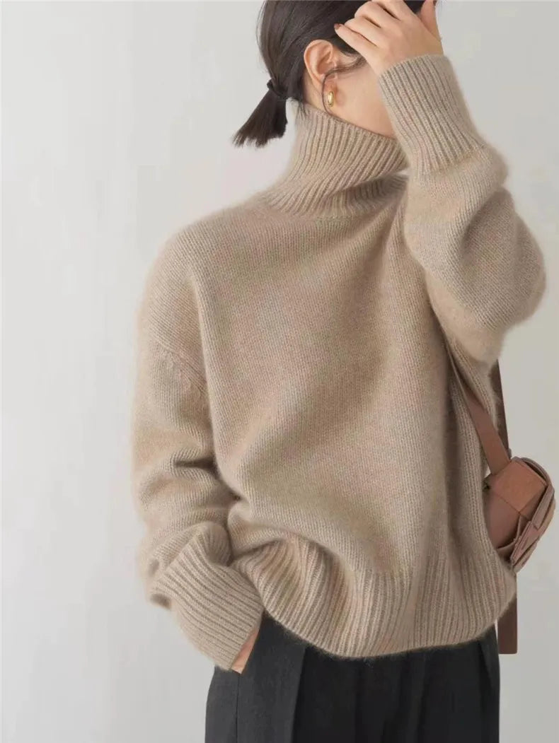 Madison Pull Femme – Pull Col Roulé en Laine Douce & Élégant pour un Hiver Confortable