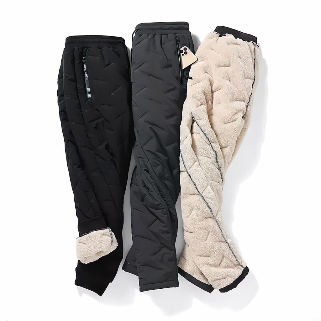 Zinnia Pantalon Thermique Femme – Jogging Hiver Imperméable avec Doublure Sherpa et Poches Zippées