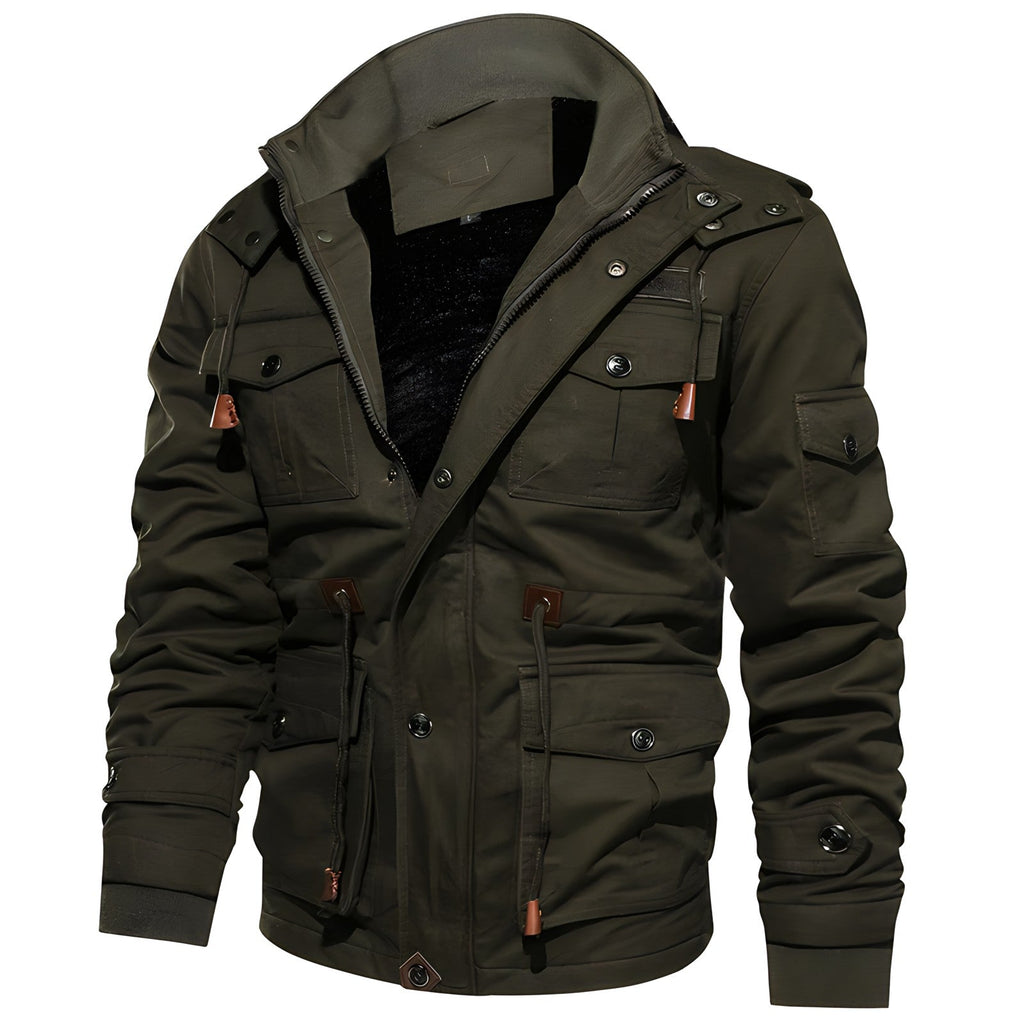 Alaric Veste Militaire Homme – Parka Imperméable avec Doublure Polaire et Taille Ajustable