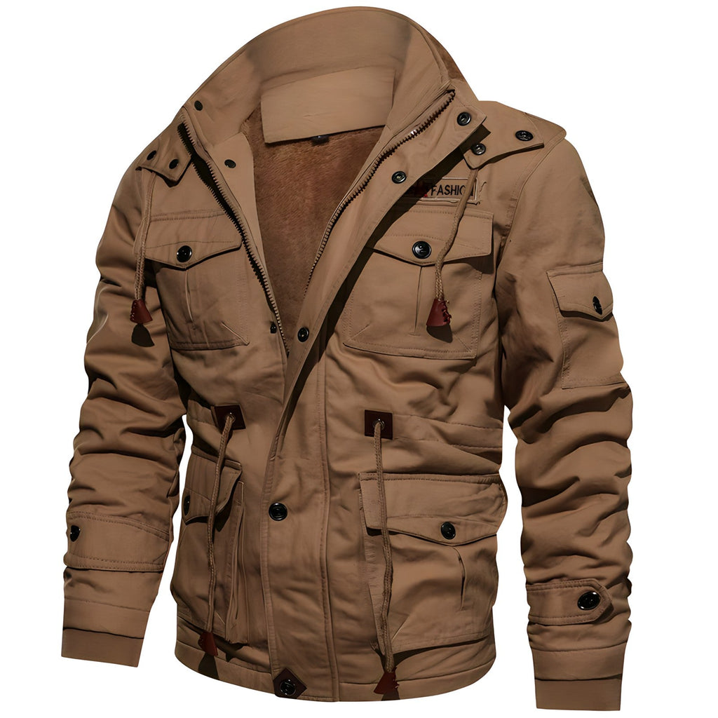 Alaric Veste Militaire Homme – Parka Imperméable avec Doublure Polaire et Taille Ajustable