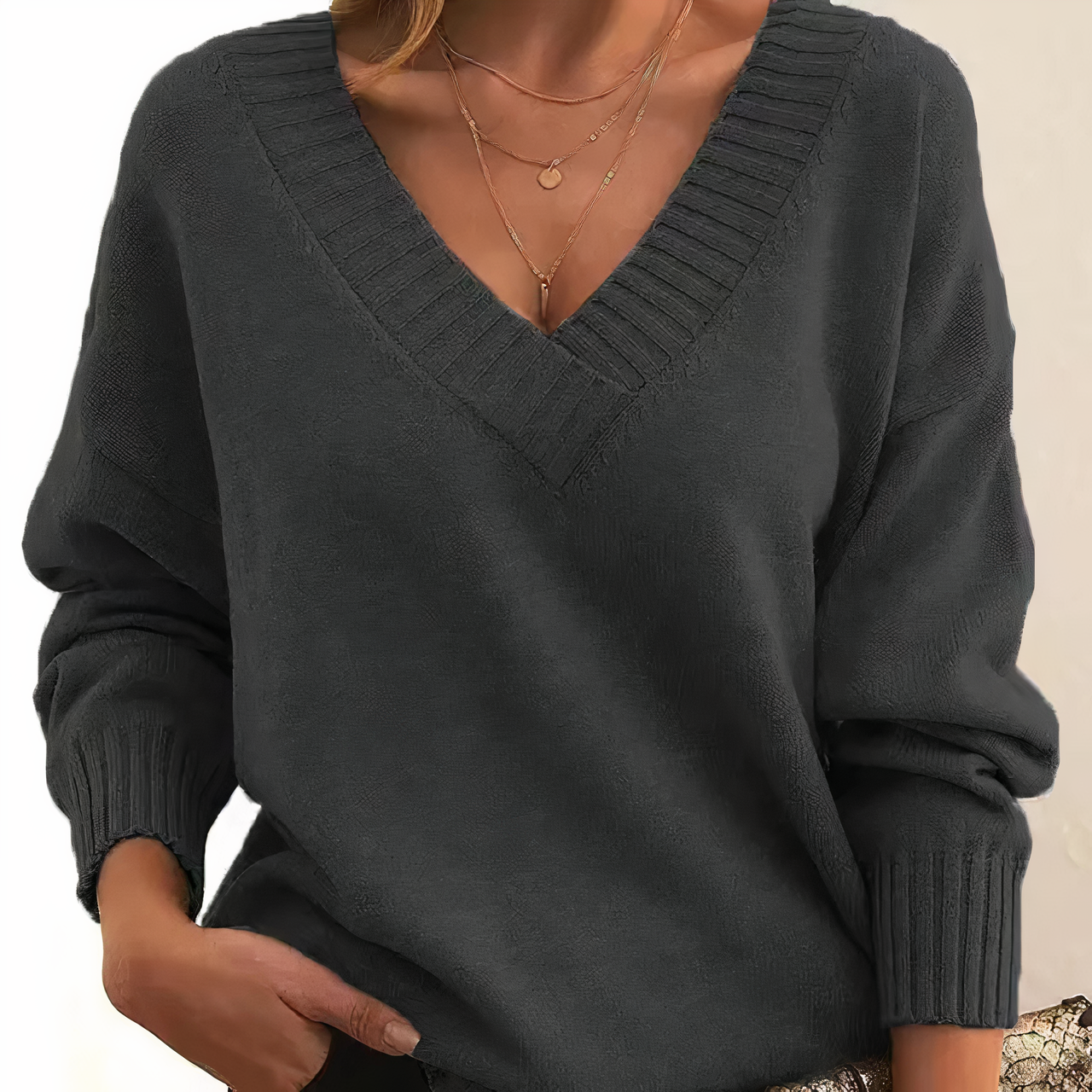 Lily Pull Femme en Cachemire – Pull à Col V en 100 % Cachemire Doux et Élégant
