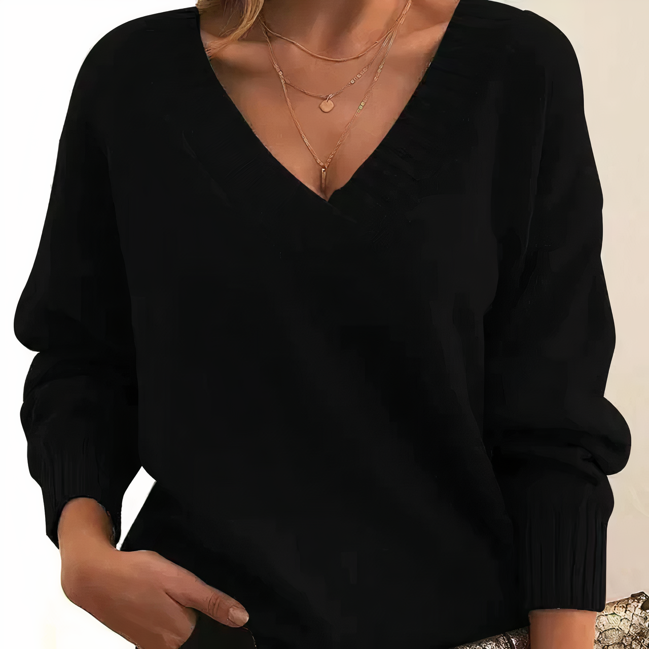 Lily Pull Femme en Cachemire – Pull à Col V en 100 % Cachemire Doux et Élégant