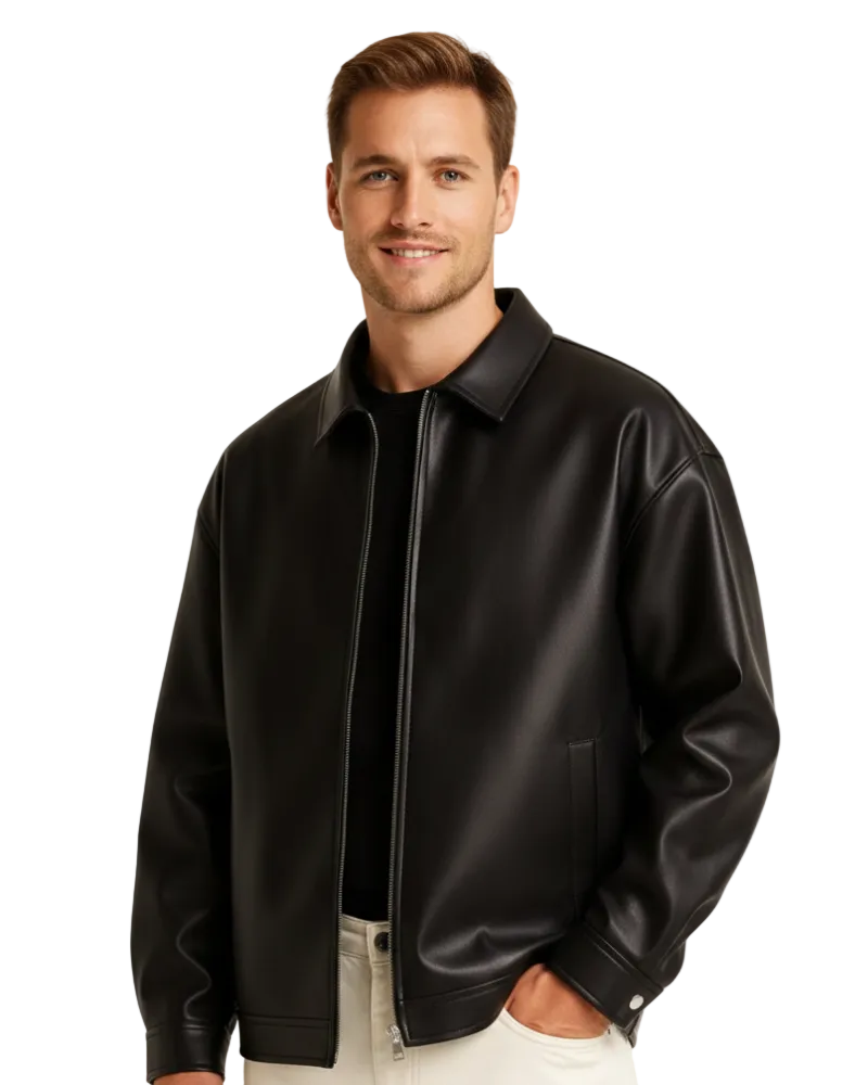Gabriel Veste en Cuir Homme – Blouson Zippé à Coupe Moderne & Style Urbain Élégant