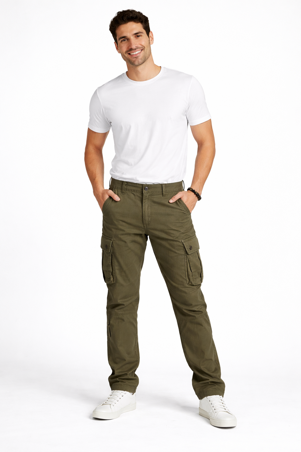 Tristan Pantalon Cargo Homme – Coupe Droite en Coton Respirant avec Poches Utilitaires
